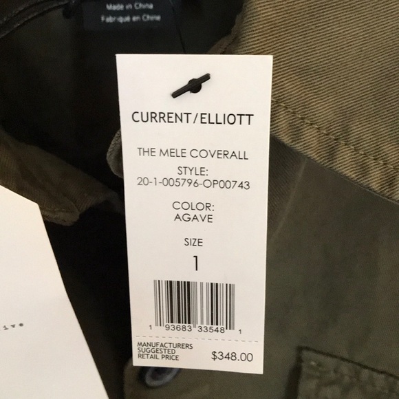 Current/Elliott Mele Coverall Jumpsuit in Agave size S NWT - Picture 11 of 14